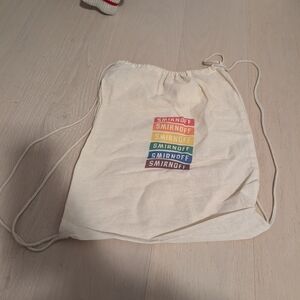 Smirnoff Cream Drawstring Bag
